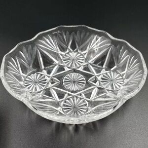 Vintage pressed glass dish, 6.5” long, 5.5” wide , 1.5” tall